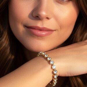 Elegant Gold Bracelet with Swarovski Crystal Accents